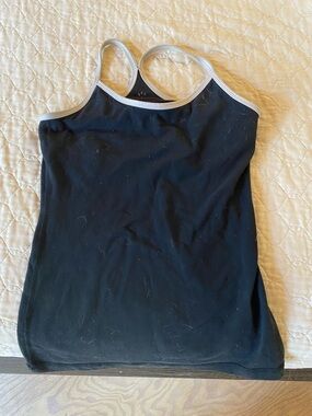 lululemon athletica Black Tank with Light Gray Trim
